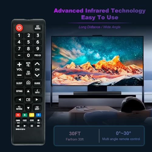 AULCMEET BN59-01301A Replaced TV Remote Compatible with Samsung Smart TV UN75NU7100 UN32N5300 UN32N5300AFXZA UN55NU6900 UN43NU6900 UN50NU6900 UN65NU6900 UN75NU6900 UN55NU6900FXZA UN43NU6900FXZA UN50NU6900FXZA - Image 4