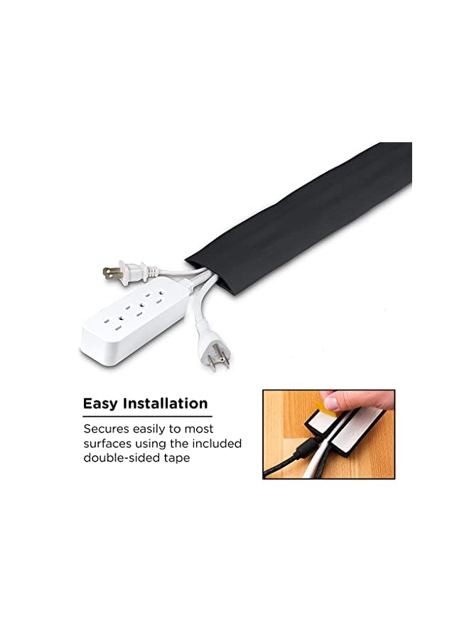 Goodern 10ft Floor Cord Cover,Wire Covers for Cords,Cord Hider,Floor Cable Protector,Extension Cord Cover,Protect Wires & Prevent Cable Trips,Cable Management Solution,2.5 x 3M-Black - Image 5