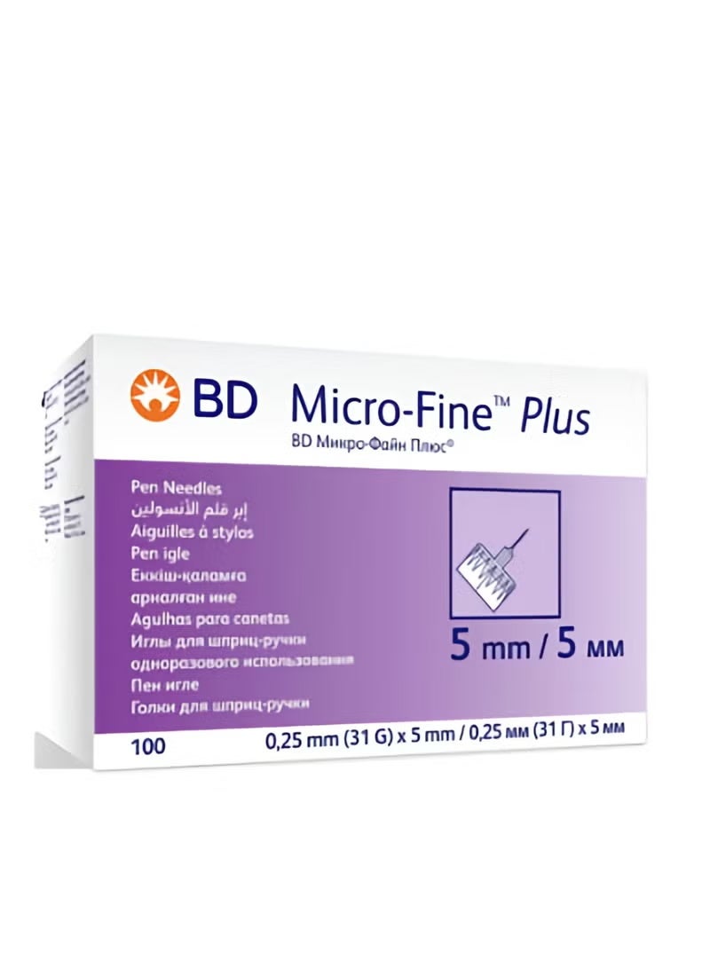 BD Micro-Fine إبر مايكرو فاين من بي دي لقلم الأنسولين مقاس 31جم ×5 مم ( بوكس 100 قطعة ) - Image 2