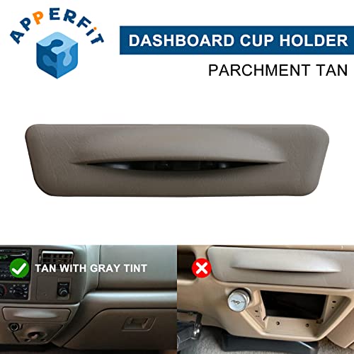 APPERFiT in Dash Cup Holder for 1999-2004 Ford F250 F350 F450 F550 Super Duty Truck 2000-2004 Excursion Tan Replaces YC3Z-2513560-CAB - Image 3