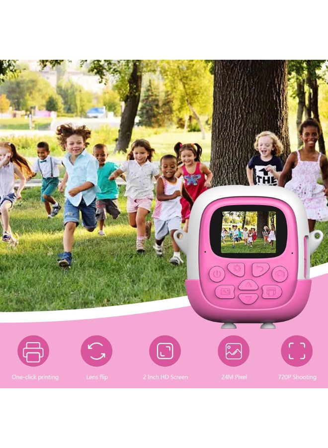 Generic Kids Camera for Girls Boys,Instant Camera for Kids with 32GB SD Card Reversible Lens Video Digital Camera with Print Photo Paper, Birthday Gifts Toy for 3-12 Year Old 5 Colour Pens (Pink)  - Image 2