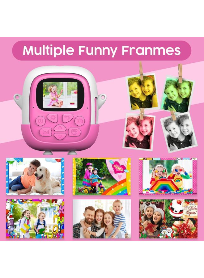 Generic Kids Camera for Girls Boys,Instant Camera for Kids with 32GB SD Card Reversible Lens Video Digital Camera with Print Photo Paper, Birthday Gifts Toy for 3-12 Year Old 5 Colour Pens (Pink)  - Image 3