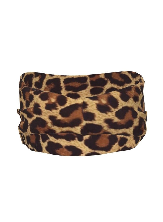 bassyil Brown Leopard Skin Pattern Sports Headband Moisture Wicking Sweatband for Men Women Running Cycling Yoga Fitness Workout - Image 3