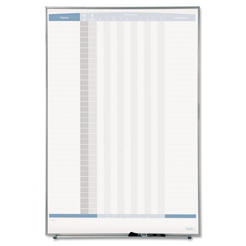 Quartet Matrix InOut Board 34 x 23 Inches Magnetic Track Up To 36 Employees 33705