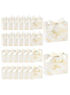 Joyelink 24PCS Small Thank You Gift Bags, MinI Party Favor Bags Yellow Candy Bags Treat Boxes Paper Gift Bags with Bow Ribbon for Wedding Bridal Baby Shower Birthday Party  - Image 1