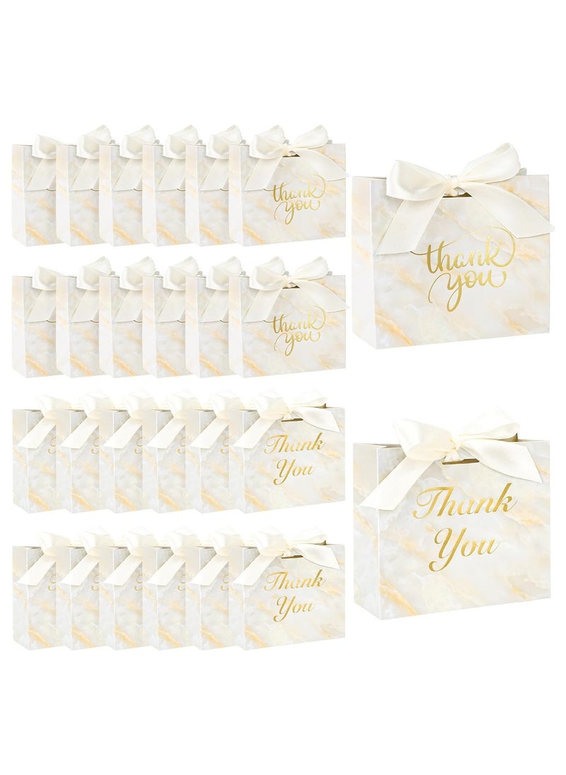Joyelink 24PCS Small Thank You Gift Bags, MinI Party Favor Bags Yellow Candy Bags Treat Boxes Paper Gift Bags with Bow Ribbon for Wedding Bridal Baby Shower Birthday Party  - Image 1