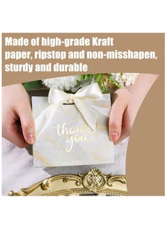 Joyelink 24PCS Small Thank You Gift Bags, MinI Party Favor Bags Yellow Candy Bags Treat Boxes Paper Gift Bags with Bow Ribbon for Wedding Bridal Baby Shower Birthday Party  - Image 3