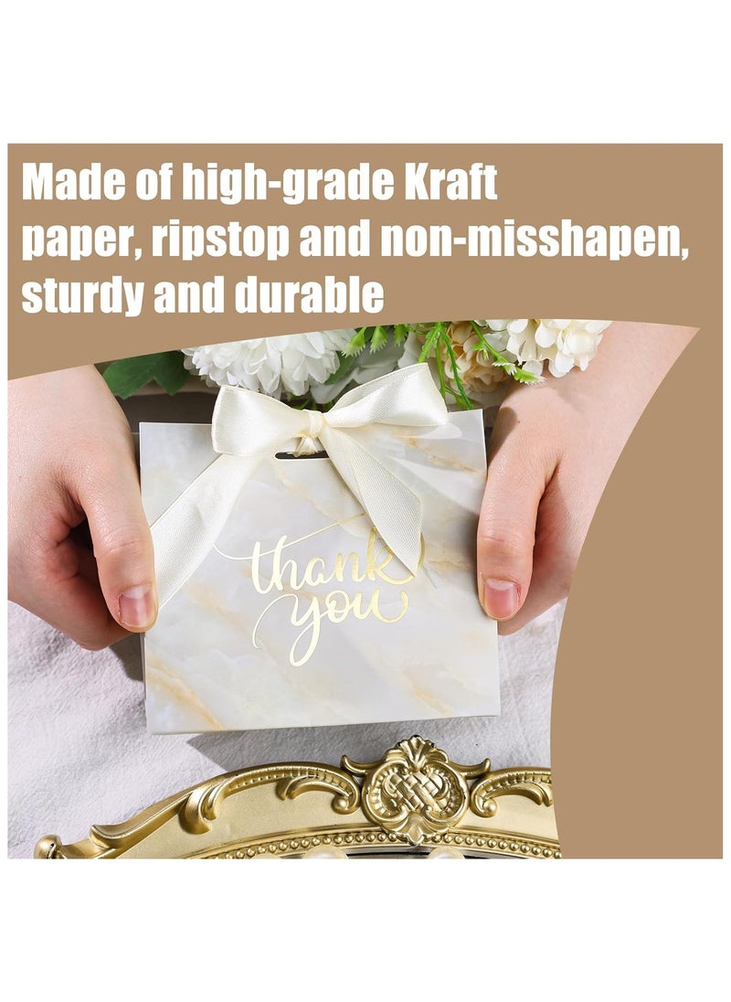 Joyelink 24PCS Small Thank You Gift Bags, MinI Party Favor Bags Yellow Candy Bags Treat Boxes Paper Gift Bags with Bow Ribbon for Wedding Bridal Baby Shower Birthday Party  - Image 3