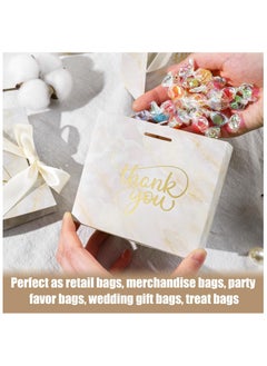 Joyelink 24PCS Small Thank You Gift Bags, MinI Party Favor Bags Yellow Candy Bags Treat Boxes Paper Gift Bags with Bow Ribbon for Wedding Bridal Baby Shower Birthday Party  - Image 5
