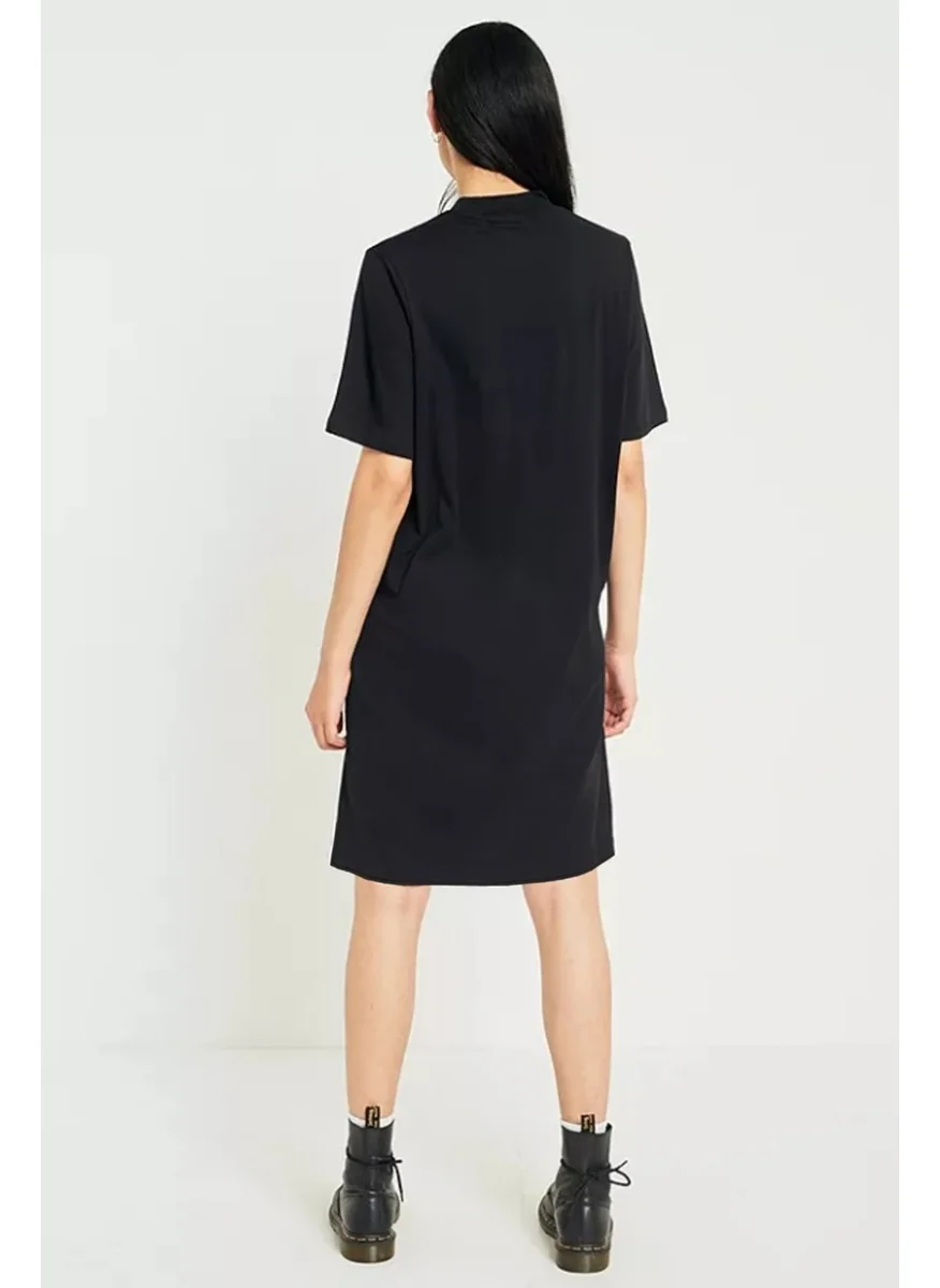 Rock&Roll Panda Tumble Black Short Sleeve Above Knee Mid Length Cotton Dress