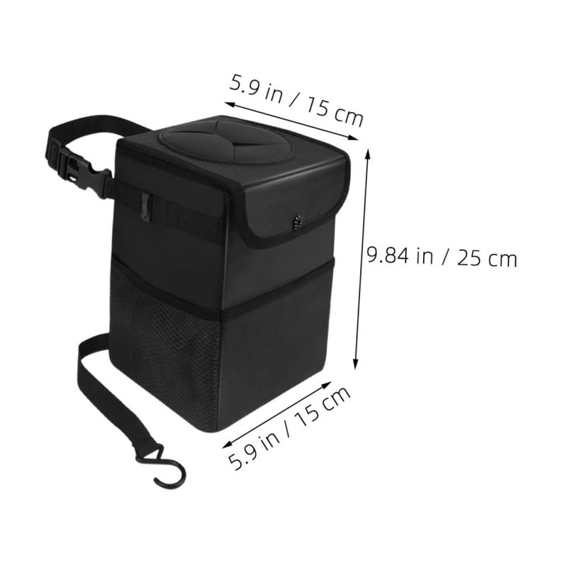 Oxford Car Garbage Can Easy To Clean Seat Storage Trash Bin Lid - Image 3