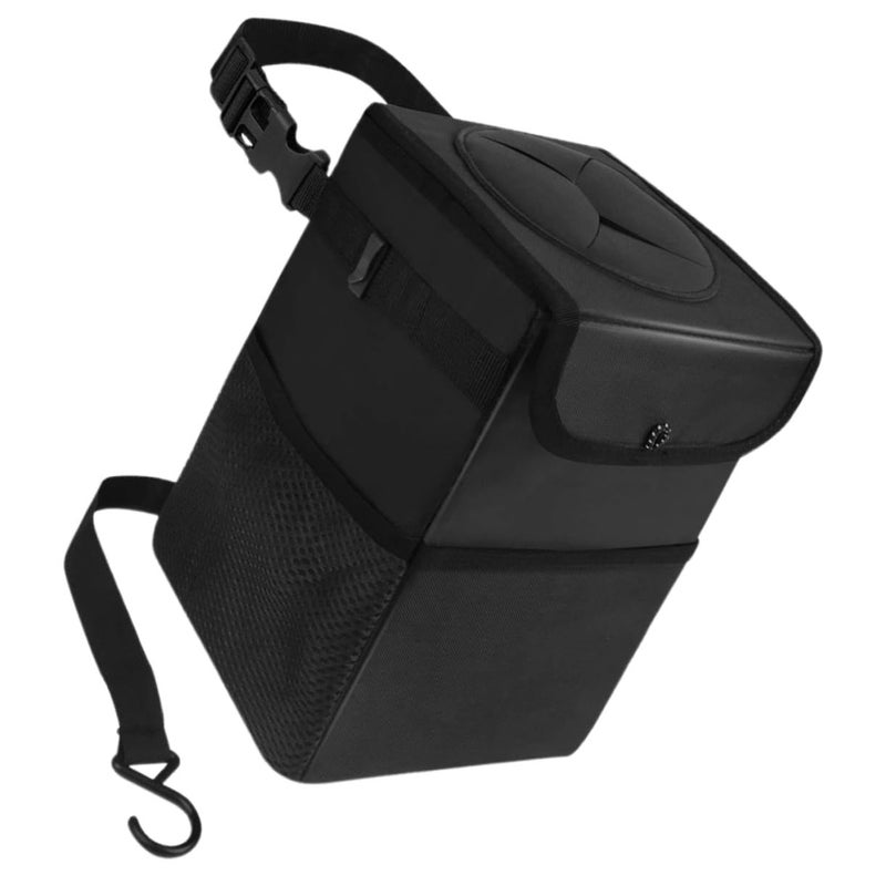 Oxford Car Garbage Can Easy To Clean Seat Storage Trash Bin Lid - Image 2