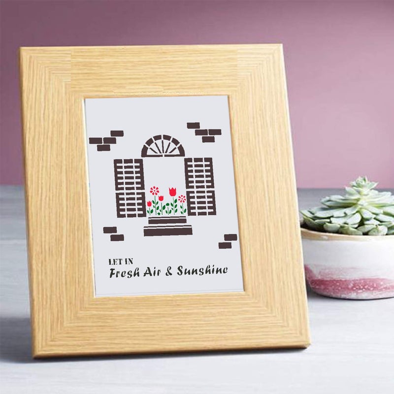 CrafTreat Window Stencil for Art and Craft - Fresh Air and Sunshine - 6X6 Inches - Reusable DIY Stencils for Wall Painting Home - Home Décor Stencils for Furniture Painting - Image 2