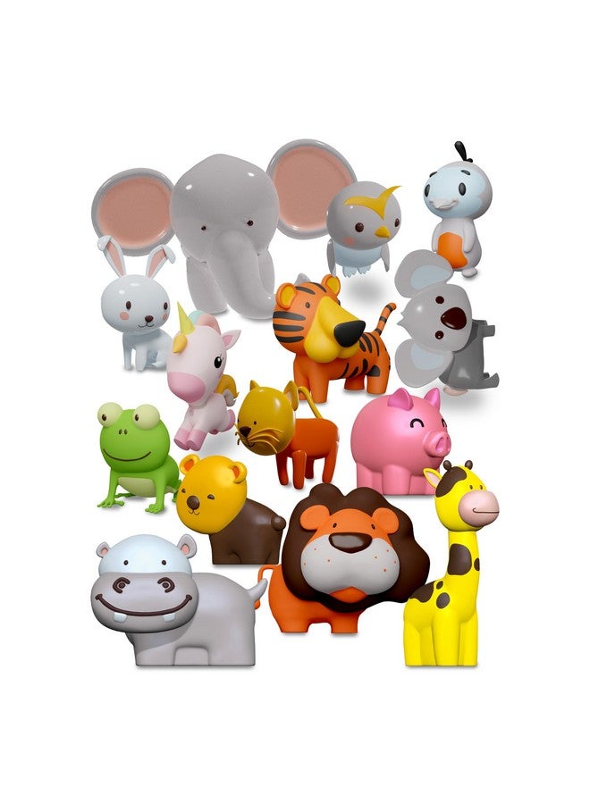 SplashEZ Mold Free Animals Bath Toys, No Hole Bath Toys for Toddlers, Bathtub 14 Animals Set for Kids, No Mold Floating Water Animals Set for Pool, BPA-Free Safe Fun, Infant Babies Ages 1 3 6 12 18 Mo - Image 1
