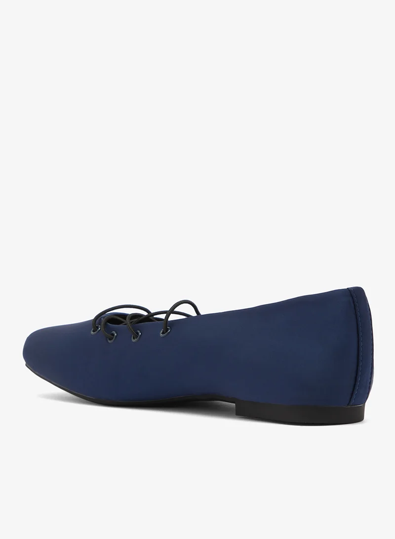Ginger Blue Satin Lace Ballet Flats for Women | Best Price UAE