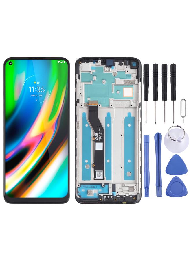 erorex Replacement TFT LCD Screen for Motorola Moto G9 Plus XT2087-1 Digitizer Full Assembly with Frame Black - Image 1