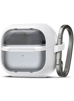 Ultra Hybrid Samsung Galaxy Buds 3 Pro Case and Buds3 Case Cover Protective Anti Yellowing with Carabiner - Jet White