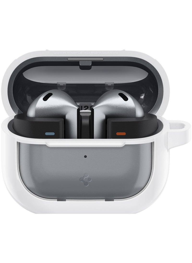 Spigen - Ultra Hybrid Samsung Galaxy Buds 3 Pro Case and Buds3 Case Cover Protective Anti Yellowing with Carabiner - Jet White - Image 1