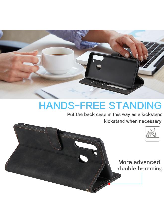 S-TOP Case For Samsung Galaxy A21 Skin Feel Anti-theft Brush Horizontal Flip Leather Phone Case - Image 5