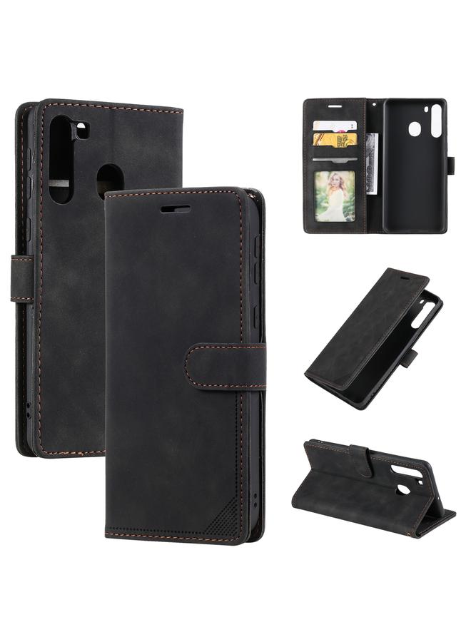 S-TOP Case For Samsung Galaxy A21 Skin Feel Anti-theft Brush Horizontal Flip Leather Phone Case - Image 1