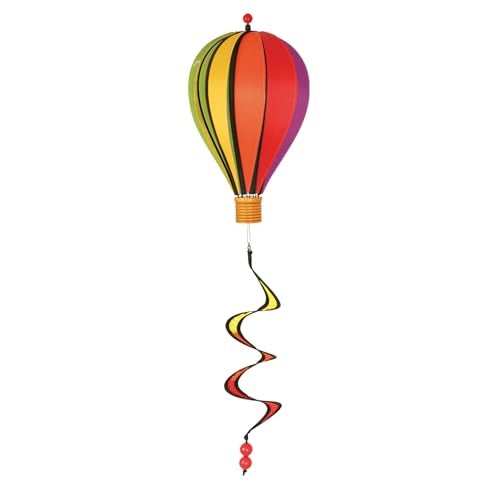 Premier Kites Hot Air Balloon Hanging Garden Spinner 12" - Vibrant Rainbow Design, Weather-Resistant Outdoor Decor, Durable & Lightweight for Patios, Yards, and Gardens - Eye-Catching Wind Spinner - Image 1