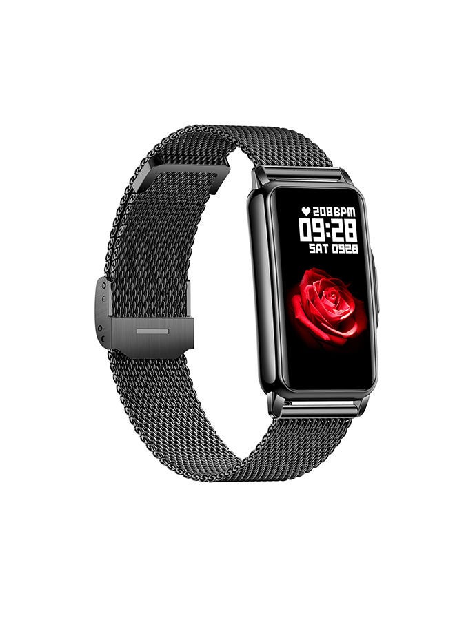 AROAQ H80 1.47 inch Smart Watch Multi-Sport Mode Fitness Bracelet IP67 Waterproof Health Watch with Sleep Monitoring With Black Stainless steel Strap - Image 2