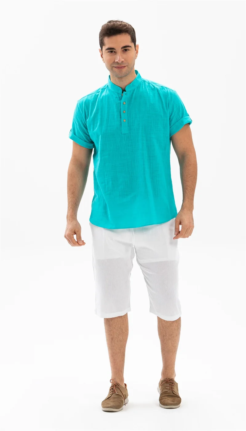 Eliş Şile Bezi Şile Cloth Men's Shorts With Pockets White Byz