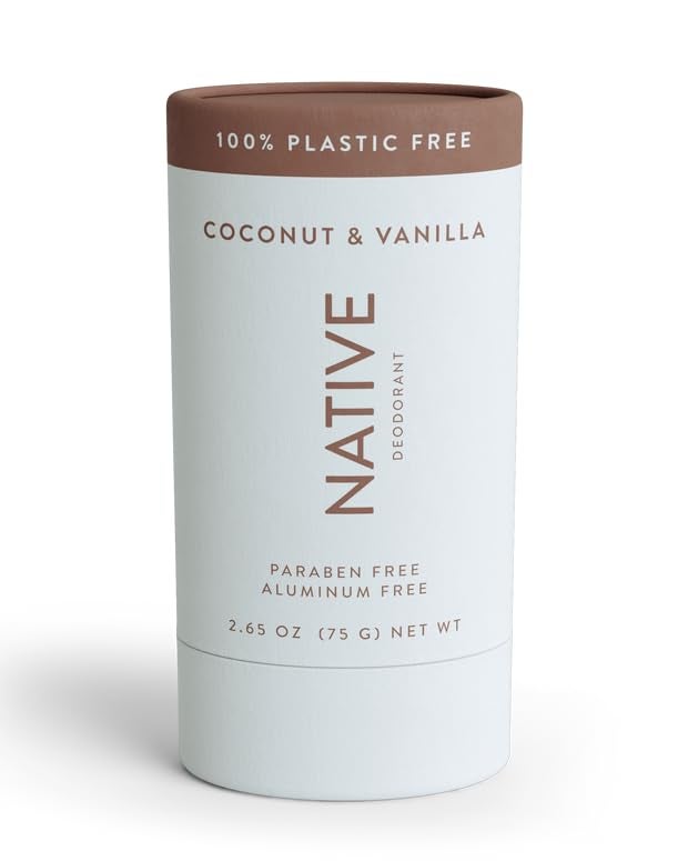 Native Plastic Free Deodorant Contains Naturally Derived Ingredients 72 Hour Odor Control Deodorant for Women Men Aluminum Free with Baking Soda Coconut Oil and Shea Butter Coconut Vanilla
