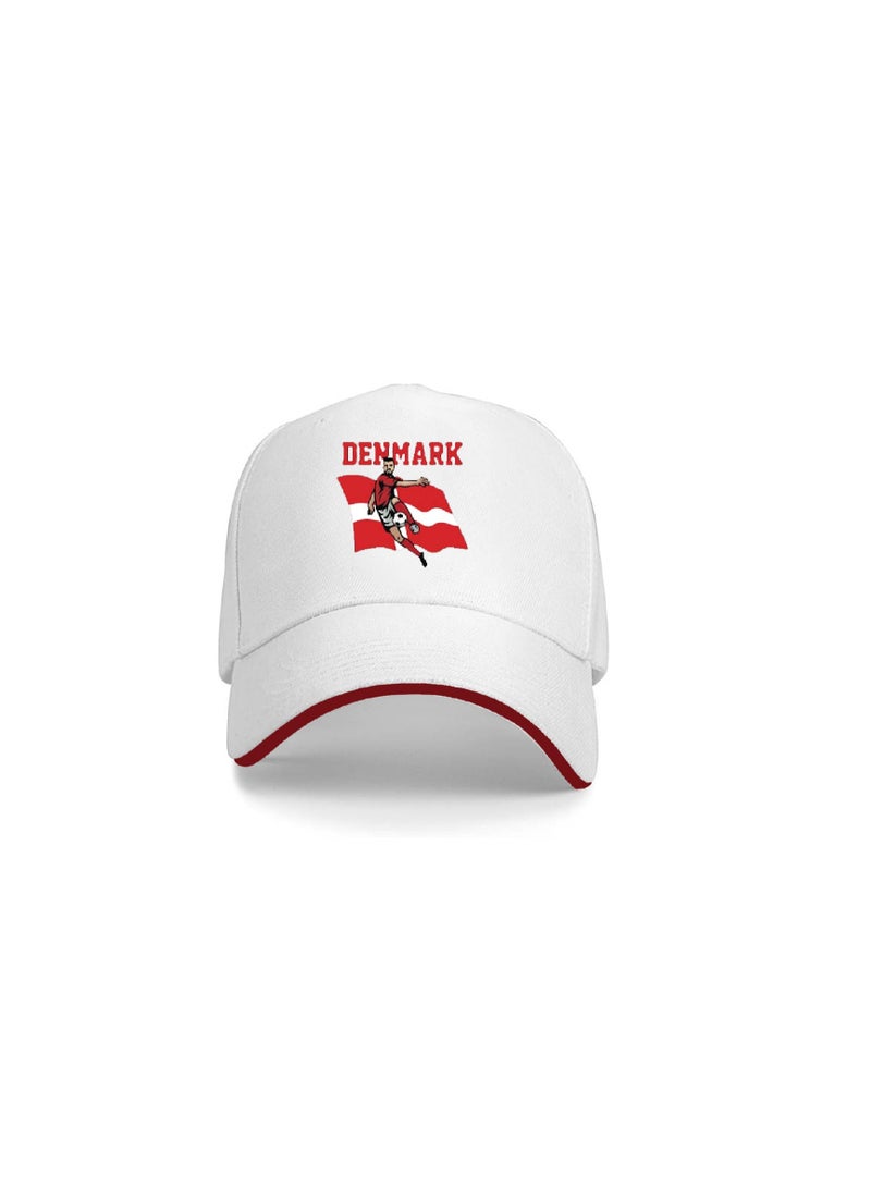 PRINTSHOP4ME Denmark Unisex Adult Football Cap for Both Men and Women With Metal Adjustable Buckle Closure - Perfect for Football Fans, Match Days, Outdoor Activities, and Everyday Wear - Image 1