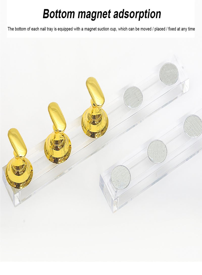 حاملات أظافر أكريليك للتدريب على فن الأظافر، حاملات أطراف أظافر مغناطيسية، رف عرض أظافر للتدريب، أداة مانيكير للاستخدام المنزلي في صالون الأظافر - Image 2