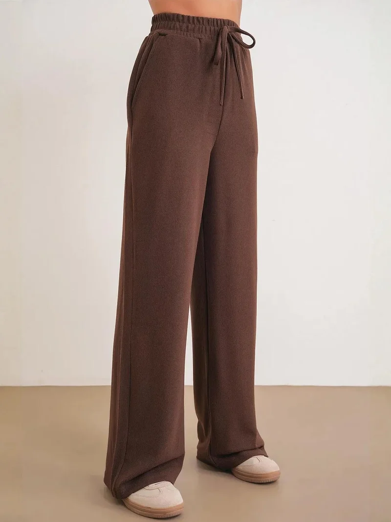 MixRay Mixray Ribbed Straight Leg Pants