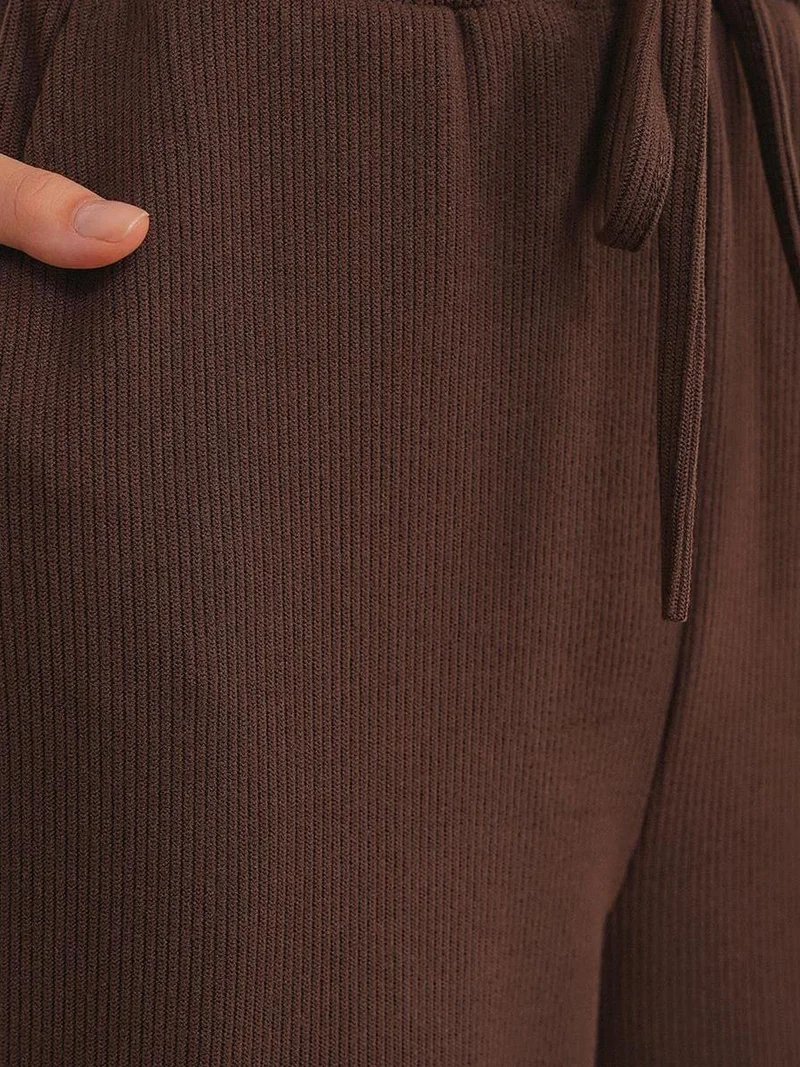 MixRay Mixray Ribbed Straight Leg Pants