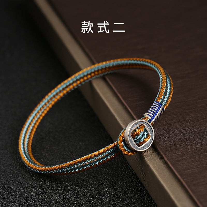Dragon Knot Fashion Men'S Hand-Woven Hand Rope 925 Silver Button Shaw Bracelet Niche Star Wars Same Style Couple Gift - Image 3