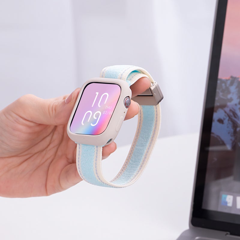 Nylon Woven Apple Watch Strap with Magnetic Buckle for Apple Watch Series 1-9/S10/S11 - Image 4
