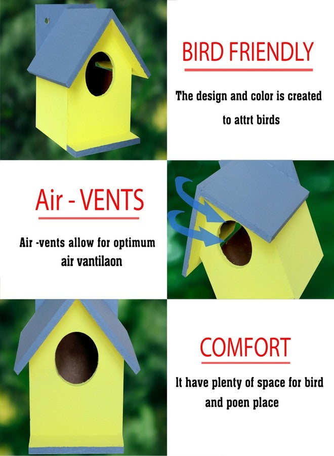 Hellonz Bird House for Sparrow, Budgies & Finches with Air Ventilation and Mounting Hook (Grey) - Image 2