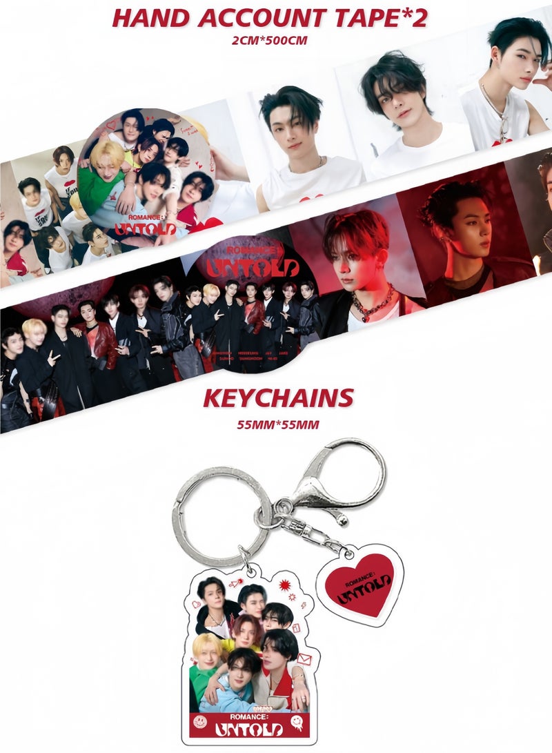 EHOME ENHYPEN New Album "ROMANCE: UNTOLD" Gift Box Includes: Lomo cards, keychains, diary tapes, lanyards, standees, and stickers. - Image 5