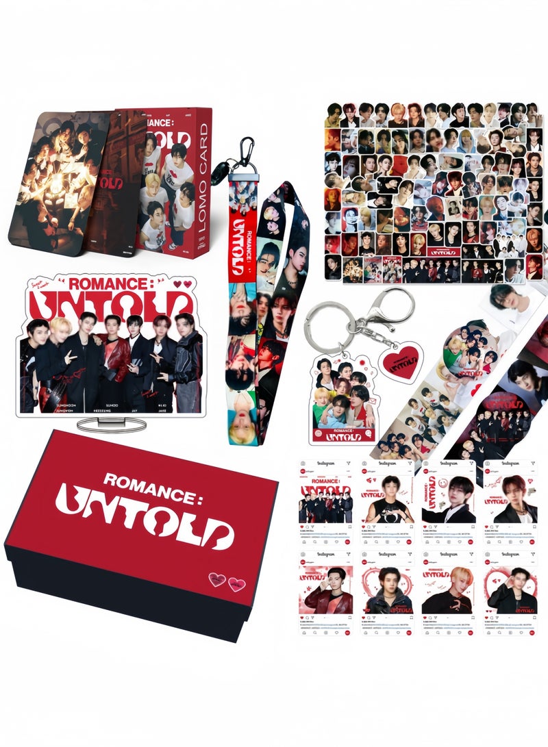 EHOME ENHYPEN New Album "ROMANCE: UNTOLD" Gift Box Includes: Lomo cards, keychains, diary tapes, lanyards, standees, and stickers. - Image 1