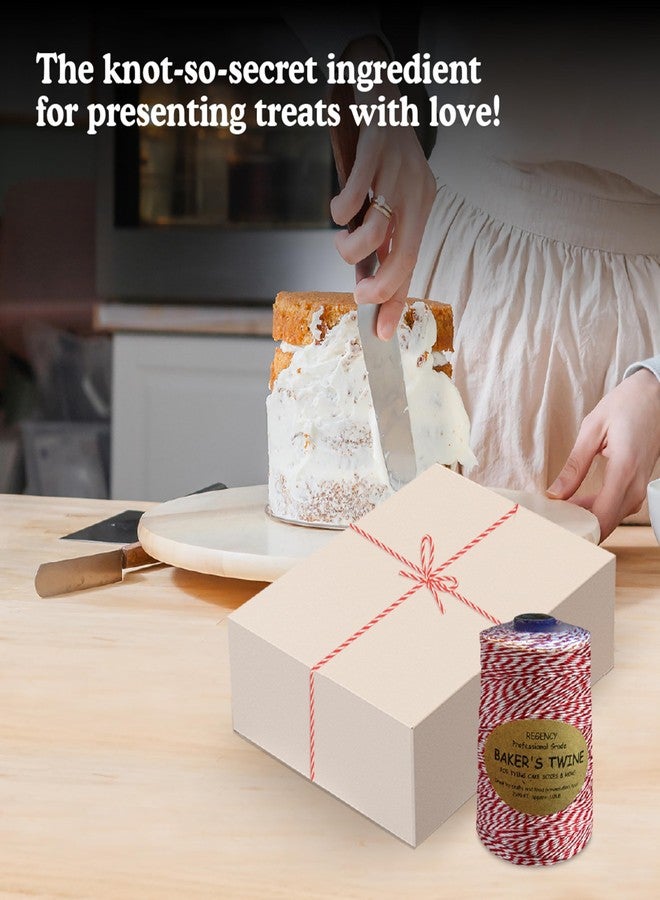 Regency Wraps Baker's Twine Cone, 2046 ft. Colorful String, Cord for Tying Pastry Boxes, Wrapping Baked Goods, Gifts and DIY Crafts, Pack of 1, Red/White - Image 4