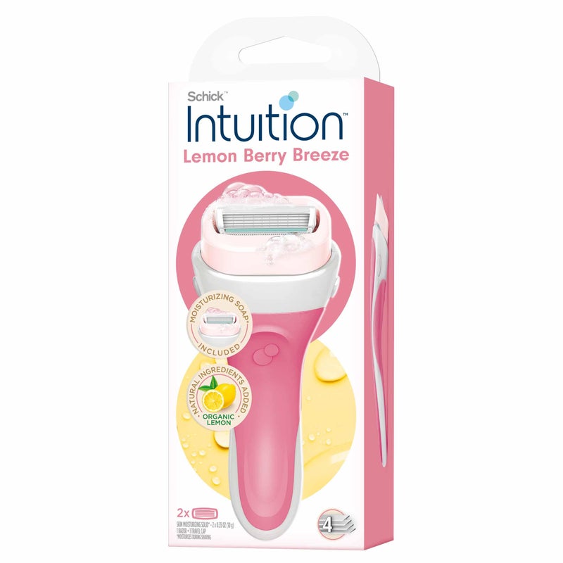 Intuition Schick Intuition Lemon Berry Breeze Razors for Women | 1 Razor & 2 Intuition Razor Blades Refill with Organic Lemon - Image 2