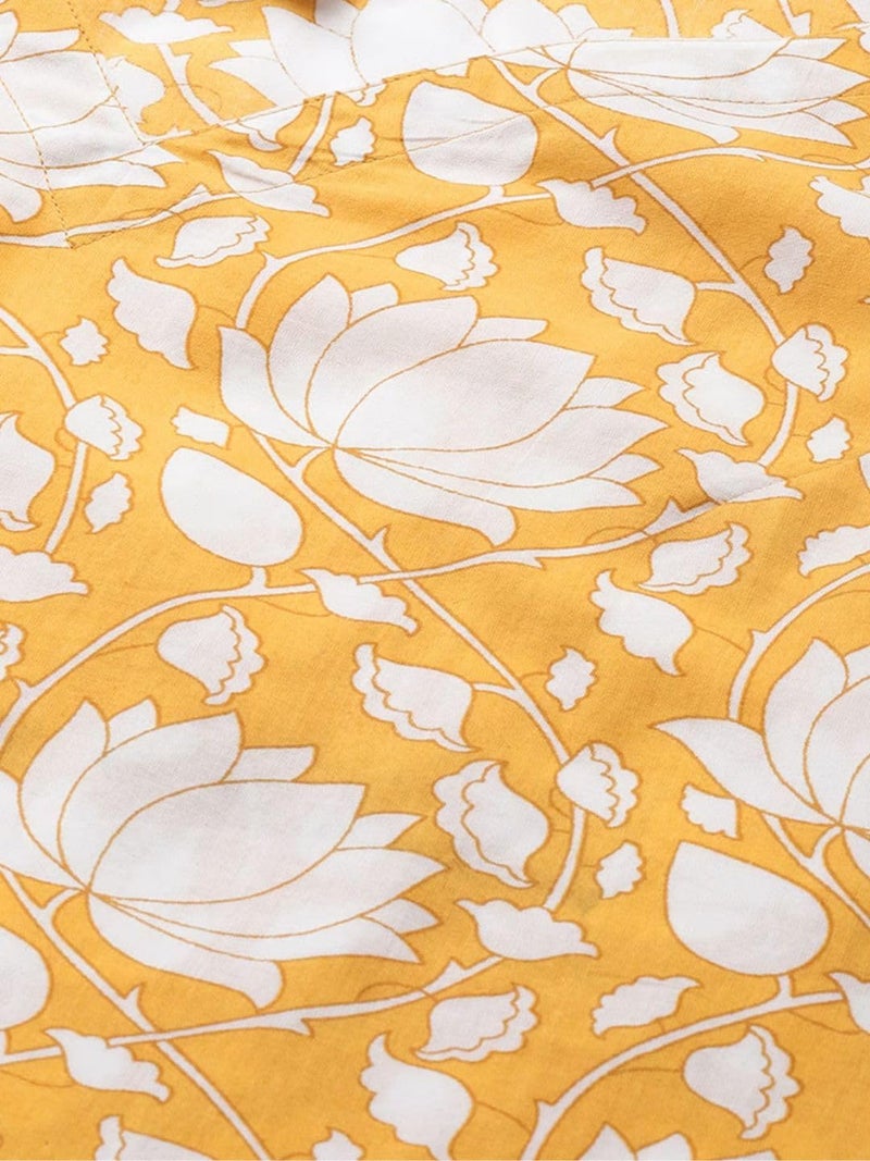 rytras Women's Rayon Printed Straight Sleeveless Kurta(Yellow,3XL) - Image 5