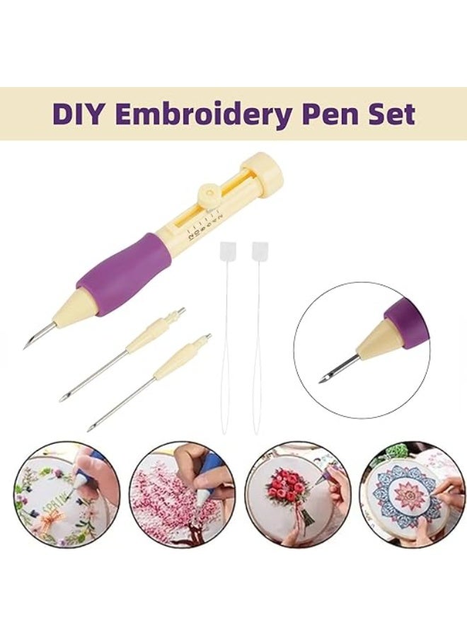 Embroidery Pen Punch Needle, Embroidery Needle for Crochet, Felting and Knitting - Magic Embroidery Pen Needle Threader Sewing Tool Kit for DIY Sewing Embroidery - Image 3