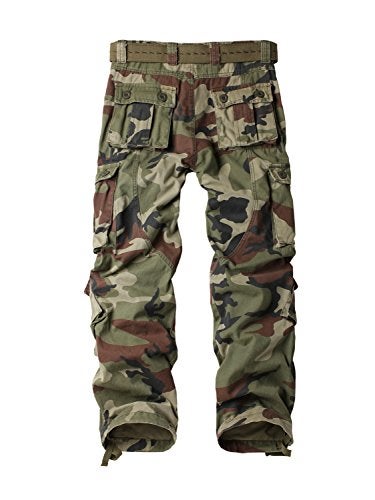 AKARMY Women's Cotton Casual Work Pants Camouflage Cargo Pants Parachute Pants for Women with Pockets Battlefield Camo - Image 2