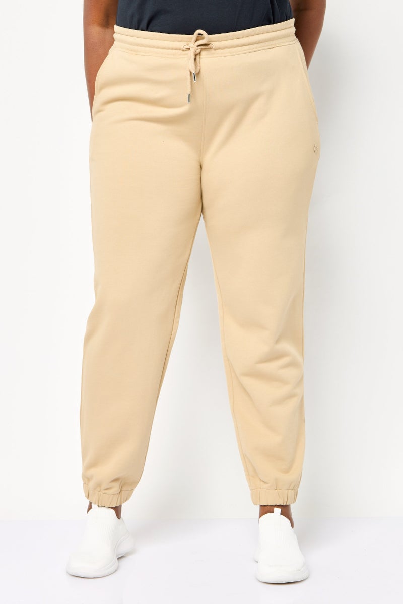 GANT Women Regular Fit Brand Logo Sweatpants, Dark Khaki  - Image 1