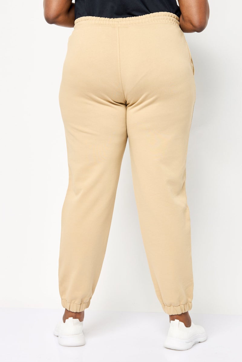 GANT Women Regular Fit Brand Logo Sweatpants, Dark Khaki - Image 2