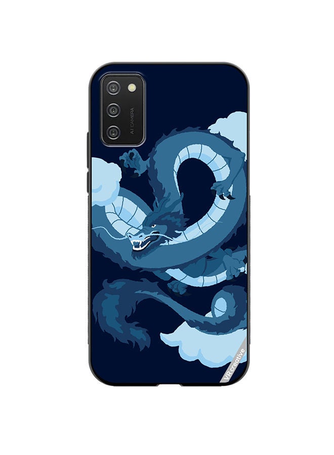 VR CREATIVE Protective Case Cover For Samsung Galaxy A02s Chinesse Blue Dragon Design Multicolour - Image 1