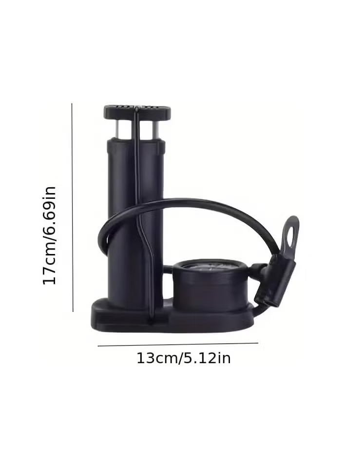 Portable Air Pump for Bicycle – 160 PSI Hand & Foot Bike Tire Inflator – Multi-Valve Air Compressor for Football, Basketball, Mountain Bikes & Inflatables – Black - Image 2