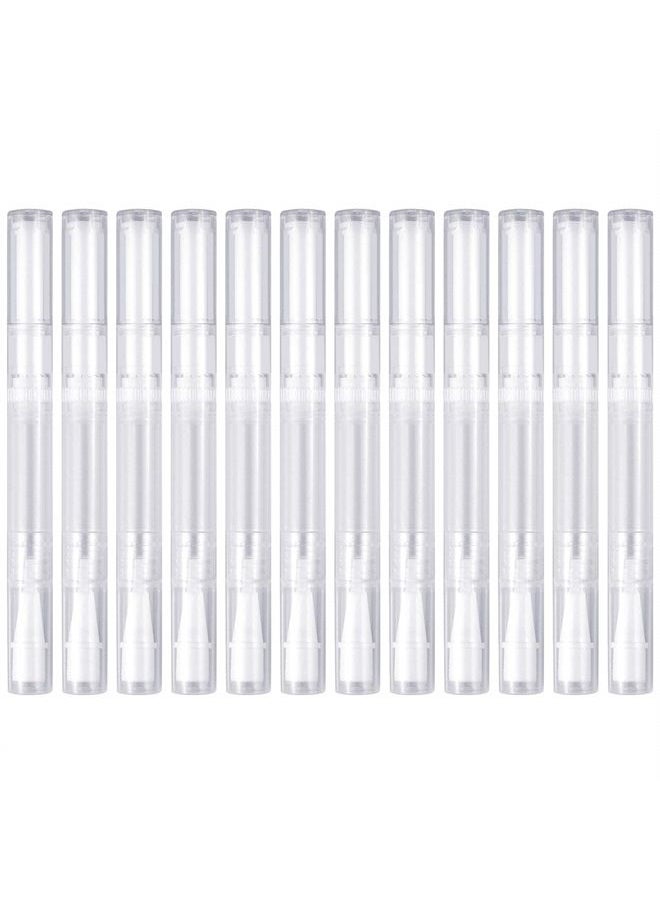 12 Pack 3 Ml Transparent Twist Pens Empty Nail Oil Pen Brush, Cuticle Oil Pen Cosmetic Lip Gloss Container Applicators