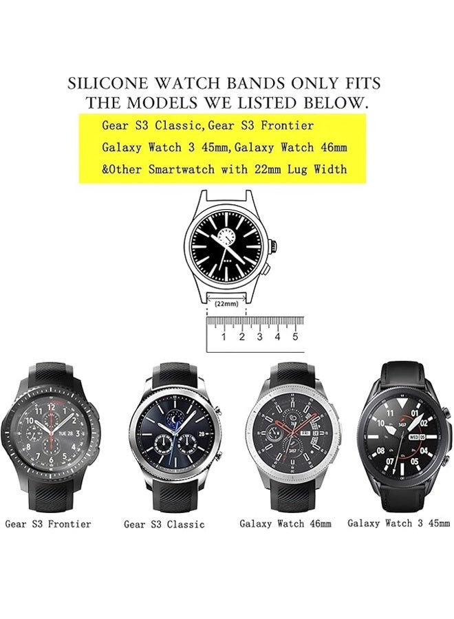 Tersely Sport Band Strap for Samsung Galaxy Watch 3 45mm / Samsung Gear S3 Frontier Classic, 22mm Soft Silicone Metal Buckle Replacement Bands Sports for Galaxy Watch 46mm - Image 3