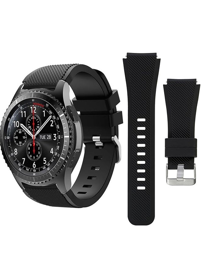 Tersely Sport Band Strap for Samsung Galaxy Watch 3 45mm / Samsung Gear S3 Frontier Classic, 22mm Soft Silicone Metal Buckle Replacement Bands Sports for Galaxy Watch 46mm - Image 1