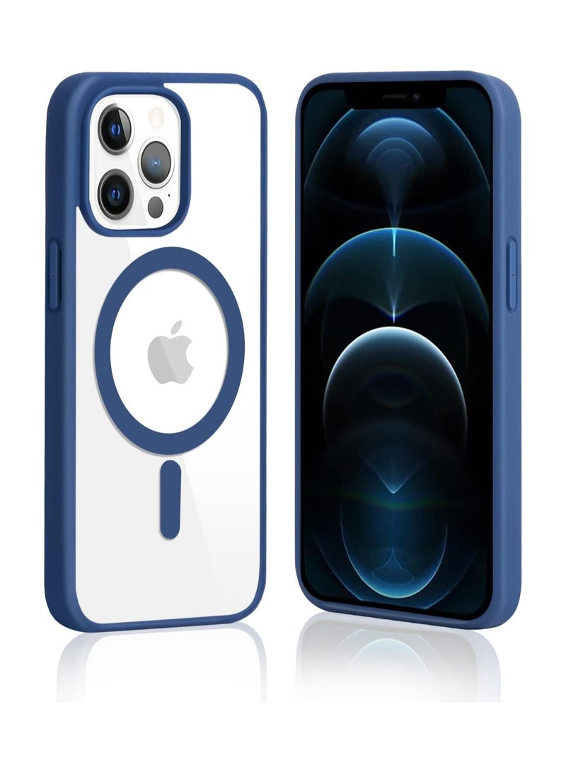 Y&D for iPhone 12 Pro Max Case Clear Magsafe Slim Cover, Ultra-Thin Shockproof and Anti-Yellow Transparent Protective Cover Compatible for Apple iPhone 12 Pro Max 6.7 inch - Navy Blue - Image 1